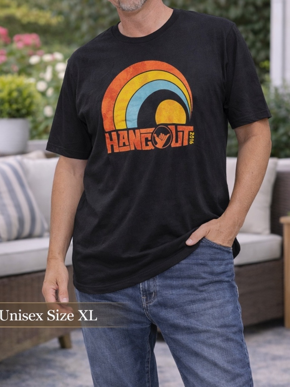Bella Canvas Black Hangout Tee XL